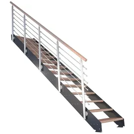 starwood treppen Wangentreppe Kos 108 cm Edelstahl/Holz/Metall