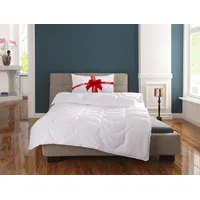 OTTO home Microfaserbettdecke OTTO HOME "Corella, Bettdecke 135x200 cm, mit Gratis-Kissen dazu: 40x80 cm", weiß, B:155cm L:220cm, Obermaterial: 100% Polyester.