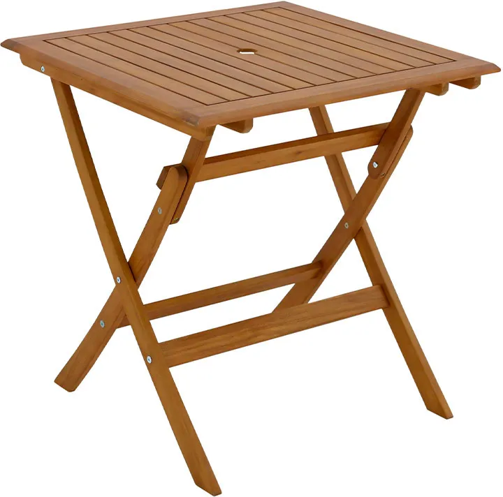 Table de jardin carrée pliante en bois massif L70 cm FUEGO