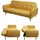 MCW Schlafsofa MCW-J18, Couch Klappsofa Gästebett Bettsofa, Schlaffunktion Stoff/Textil ~ gelb