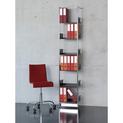Anlehnregal Pool Mox schwarz, Designer André Zingg, 220x42x36 cm