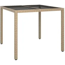vidaXL Gartentisch 90 x 90 x 75 cm Beige