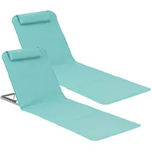 [en.casa] Donostia 2er Set Gartenliege 143 x 48 x 0 cm Türkis