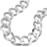 Schmuck Krone Panzerkette Collier Kette Weitpanzerkette, 925 Silber, 50cm, Silber 925 silberfarben