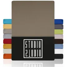 Studio Spannbettlaken Jersey 180 x 200 cm Taupe