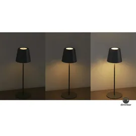 Briloner - LED Tischlampe kabellos Touch, höhenverstellbar, Nachttischlampe, Leselampe, Campinglampe, Tischleuchte, Akku Lampe, Outdoor Lampe, 36x10,5 cm, Anthrazit