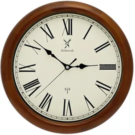 Holzwerk Wanduhr 35,0 cm 35x35x2,2 beige/braun/weiß