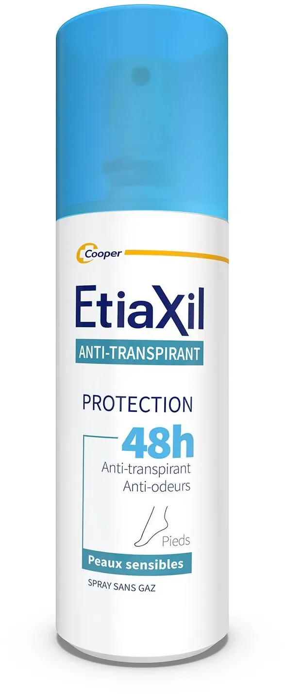 ETIAXIL - Déodorant Anti-transpirant - Traitement Transpiration Modérée -Pieds - Protection 48h - Spray Pieds - Fabriqué en France 100 ml déodorant