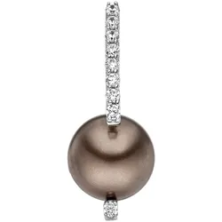 Perlen-Anhänger JOBO "Anhänger mit Perle", silber (silber 925), Schmuckanhänger, Damen, Silber 925 (Sterlingsilber)-Perlen, Silber 925 (Sterlingsilber), Perlen, 925 Silber mit synthetischer Perle und Zirkonia