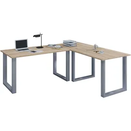 VCM Eckschreibtisch Lona Sonoma Eiche / Silber