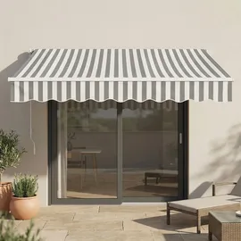 [en.casa] Markise Bitonto 250 x 200 cm grau/weiß