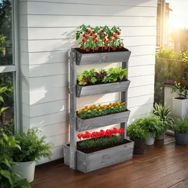 Tectake Vertikalbeet 4 Etagen 85 x 45 x 140 cm