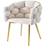 Celya Stuhl (1-St), Esszimmerstühle, Make-up Stühle, Samtstuhl, Sessel (1 St), Stühle mit Metallbeinen, beige Stühle, Bubble Stühle beige
