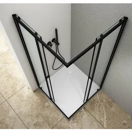 a&n&a aQualine AGGA BLACK Komplettdusche 90 x 185 cm Aqualine-BLF909