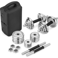 Gymtek Gusseisen Hantelset, 20kg Kurzhanteln 2er Set, Verchromten Hantelstange, Verstellbare Hanteln Set, Gewichte Hantel, Dumbbell Set, Kurzhantel Set fur Krafttraining Zuhause, Verchromtes Gusseisen