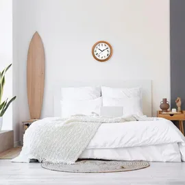 EasyMaxx Wanduhr 25,00 cm 12 Singvogelgesang beige/braun/weiß