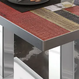 GGM Möbel Bistro Loungetisch 130 x 80 x 41 cm Vintage Bunt/Edelstahl