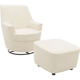 INOSIGN »HETTY, Drehsessel mit Wippfunktion und Hocker; Lesesessel, Armsessel« Set, 2 Stk. tlg. mit Dreh/Wippfunktion, mit Federkern, in Cord und Microfaser