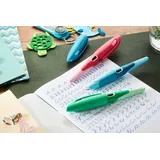 Stabilo 5011/11-41 Schulfüller ergonomisch für Linkshänder mit Standard-Feder M - STABILO EASYbirdy 3D Wildlife Special Edition in rosa - inklusive Patrone