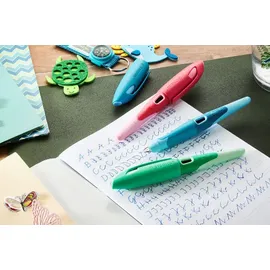 Stabilo 5011/11-41 Schulfüller ergonomisch für Linkshänder mit Standard-Feder M - STABILO EASYbirdy 3D Wildlife Special Edition in rosa - inklusive Patrone