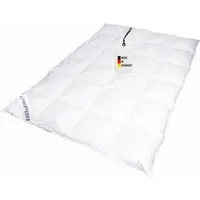 Luxusfeder Daunendecke ganzjährig 155x220 cm 1080g, 90% halbweiße deutsche Neue Gänsedaunen Klasse I, Bettdecke Medium, deutsches Qualitätsprodukt