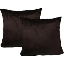 Jack 2er Set Teddy Flausch Kissenhülle Kissenbezug in Braun | Gr.: 40x40 cm