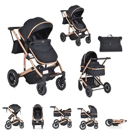 Moni Kombikinderwagen 2 in 1 Thira Babywanne, umbaubar, Sportsitz, Fußabdeckung schwarz