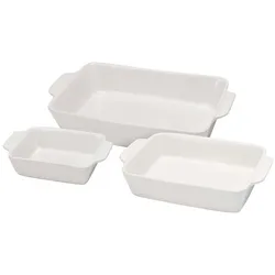 WellHome - Steinzeug-Auflaufform im 3er-Set und verschiedenen Größen, 36x22,5x8cm