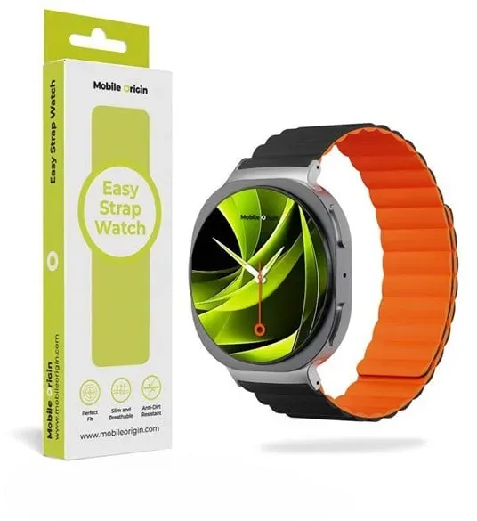 Easy Strap Magnetic Galaxy Watch 8 Black/Orange
