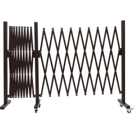 Mendler Absperrgitter HWC-B34, Zaun Scherengitter Trenngitter, Alu ausziehbar Laufrollen braun ~ Höhe 109cm, Breite 60-530cm