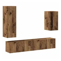 VidaXL 4-tlg. TV-Schrank-Set Wandmontage Altholz-Optik Holzwerkstoff
