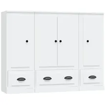 vidaXL Highboard 3 Stk. Weiß