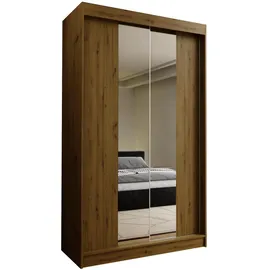 masseno Schwebetürenschrank LUCENZA 120 x 216 x 61 cm Braun