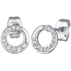 Elli Ohrstecker Damen Kreis Kristalle Elegant silberfarben 