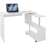 ML-Design Eckschreibtisch Drehbar L-Form Weiß Glänzend 150x88x75 cm