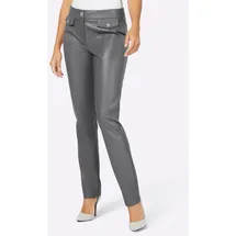 CREATION L Jerseyhose Lederimitat-Hose grau L