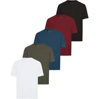 MAN'S WORLD Rundhalsshirt 5er-Pack, Kurzarm, Regular Fit, unifarben, Rundhals,