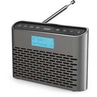 DAB/DAB Plus/UKW Radio mit Stereo Lautsprecher, Mini Tragbares Digitalradio Netz- und Akkubetrieb mit USB Aufladung, Kopfhöreranschluss, Klein Kofferradio