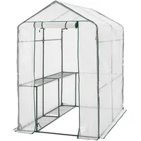 [en.casa] Gewächshaus Oosterhout mit Ablagen 120x186x190cm Transparent
