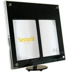Securit® Acryl-LED-Informationstafel, Tischständer - Weiße LEDs - Zeigt 4xA4