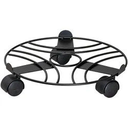 WAGNER Pflanzenroller BLACK EDITION Ø 30 x 6,5 cm, für innen, Stahl, schwarz, Randbegrenzung, Tragkraft 60 kg - 20093501