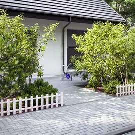 Floranica Zierzaun aus Holz 100 x 20 cm Weiß imprägniert Steckzaun als Beeteinfassung Rasenkante Tierzaun Bauernzaun - Weiß