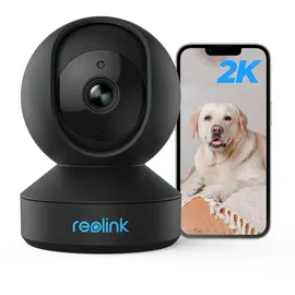 Reolink WLAN Überwachungskamera Innen, 2K 3MP Hund Haustier Kamera Babyphone, 355° Schwenk&50°Neigung, IR-Nachtsicht, 2-Wege-Audio, Baby Monitor mit Personen-/Haustiererkennung, E1 Schwarz