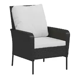 vidaXL Gartenstuhl mit Fußhocker 57 x 72 x 26,5 cm schwarz 1 St.