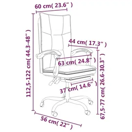 vidaXL Bürostuhl mit Liegefunktion Polyester Taupe