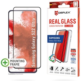 Displex Full Cover Real Glass + Case für Samsung Galaxy S22 Ultra,