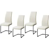 Hti-Living Esszimmerstuhl 4er Set Kunstleder Beige