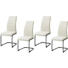Hti-Living Esszimmerstuhl 4er Set Kunstleder Beige