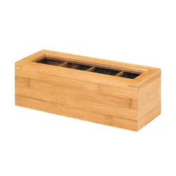 KHG Teebeutelbox   , holzfarben , Maße (cm): B: 10 H: 9,7