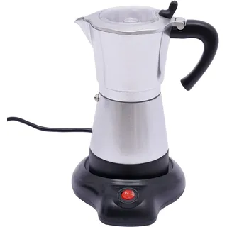 Lumivew Espressomaschine 480W | Elektrischer Espresso-Kocher mit Basis Für 6 Espressotassen 300ml Anti-Leck & Hitzebeständig für Küche & Büro Geeignet für Kaffee-Liebhaber (Silber)